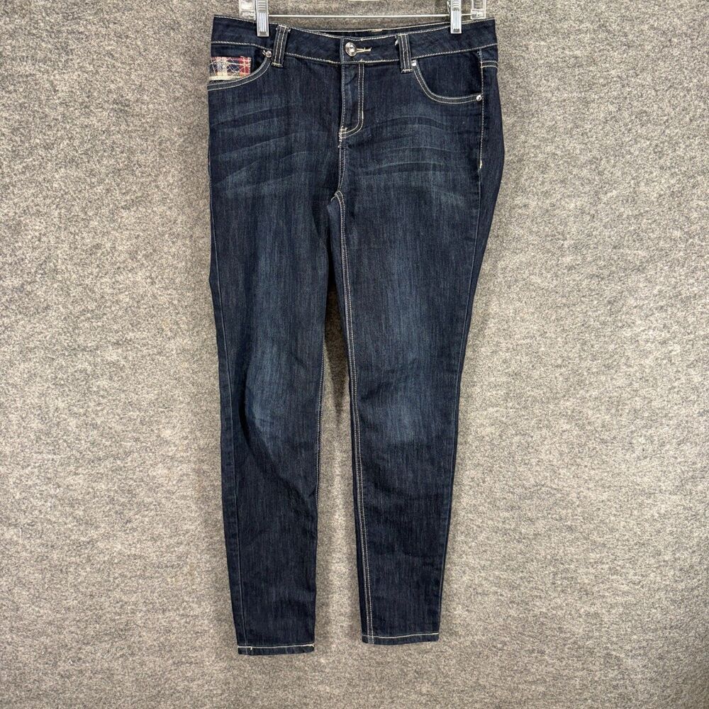 Baccini Jeans Women 6 Blue Denim Dark Wash Mid Rise Skinny Pockets Casual